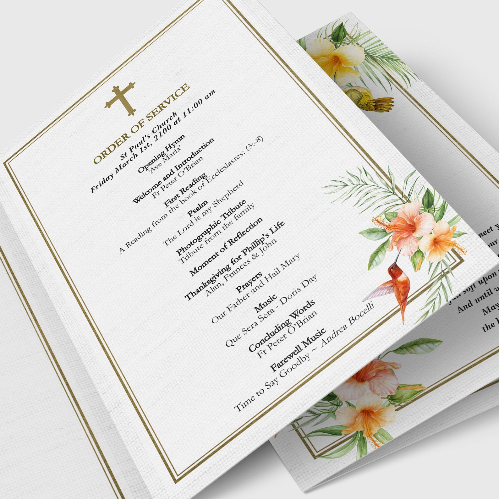 Funeral Program Template Order of Service Celebration of - Etsy