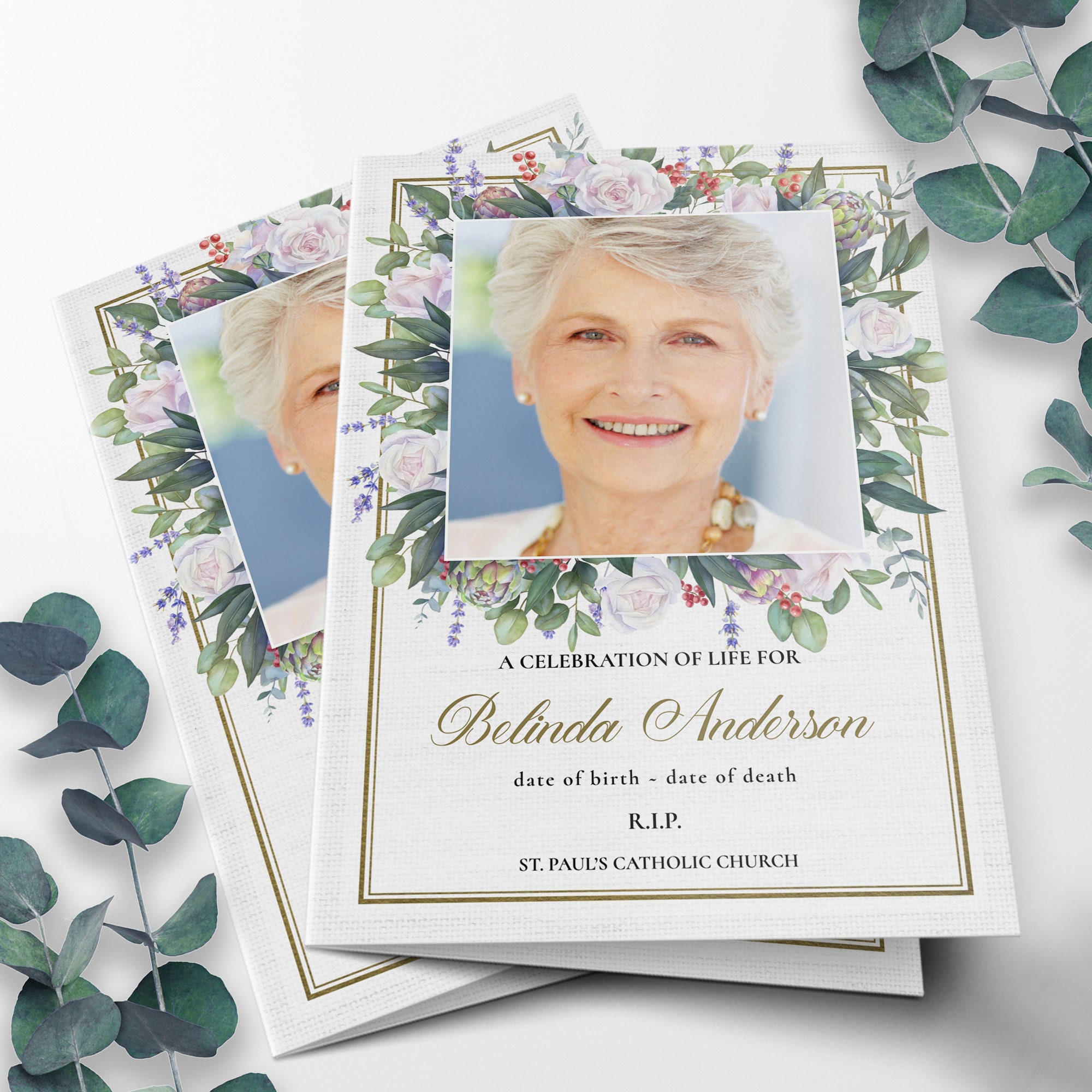 Funeral Program Template, Funeral Programs, Obituary, Funeral Service ...