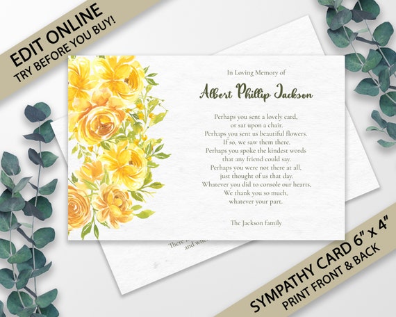 Funeral Thank You Card Template Funeral Cards Funeral Etsy funeral-thank-you-card-template-funeral-cards-funeral-etsy