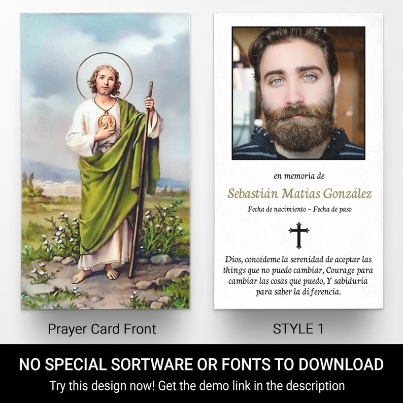 Prayer Cards St Jude Spanish Catholic Funeral Prayer Cards Etsy