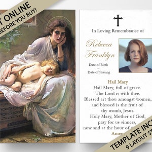 funeral prayer card, prayer cards, memorial prayer card, memorial card, prayer card template, funeral template, funeral card P122