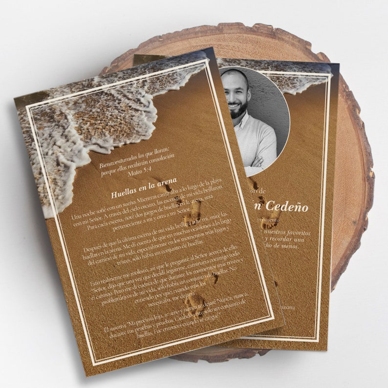 Spanish Funeral Program Template Spanish Memorial Service Etsy