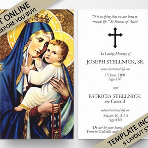 Prayer Cards, Memorial Prayer Cards, Catholic Prayer Cards, Personalized Prayer Cards for Funeral, Prayer Cards Catholic, Funeral Cards, P98