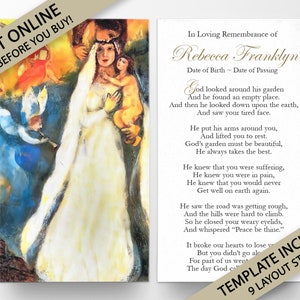 Funeral Prayer Cards, Memorial Prayer Cards, Catholic Prayer Cards, Personalized Prayer Cards for Funeral, Prayer Cards Catholic, P114