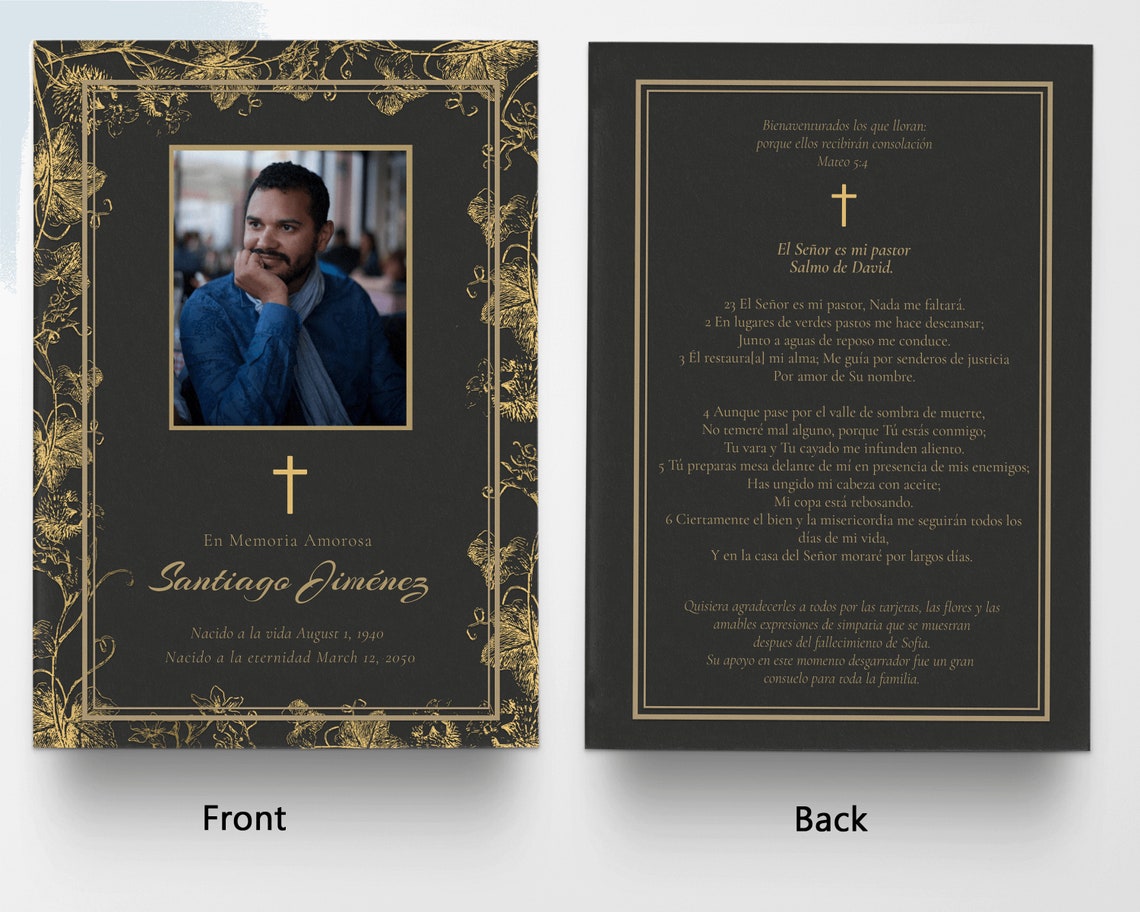 Spanish Funeral Program Template Free