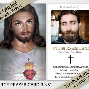 P10L Prayer Cards, Memorial Prayer Cards, Catholic Prayer Cards, Personalized Prayer Cards for Funeral, Prayer Cards Catholic, Keepsake