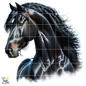Freisian Horse Clipart for Sublimation