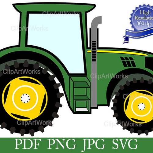 Tractor John Deere Green Farm Tractor Scalable Vector Graphic - Etsy