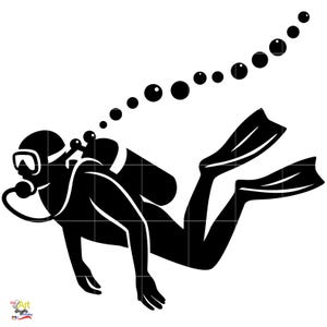 Scuba Diver Clipart – Underwater PNG, Diving Silhouette SVG, Ocean Explorer Graphic, Digital Download for Crafts, Shirts & Stickers