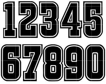 Clipart de números de camiseta: Fuente en capas (Descarga digital)