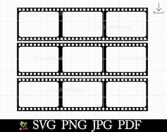 Klipy filmowe z paskami filmowymi