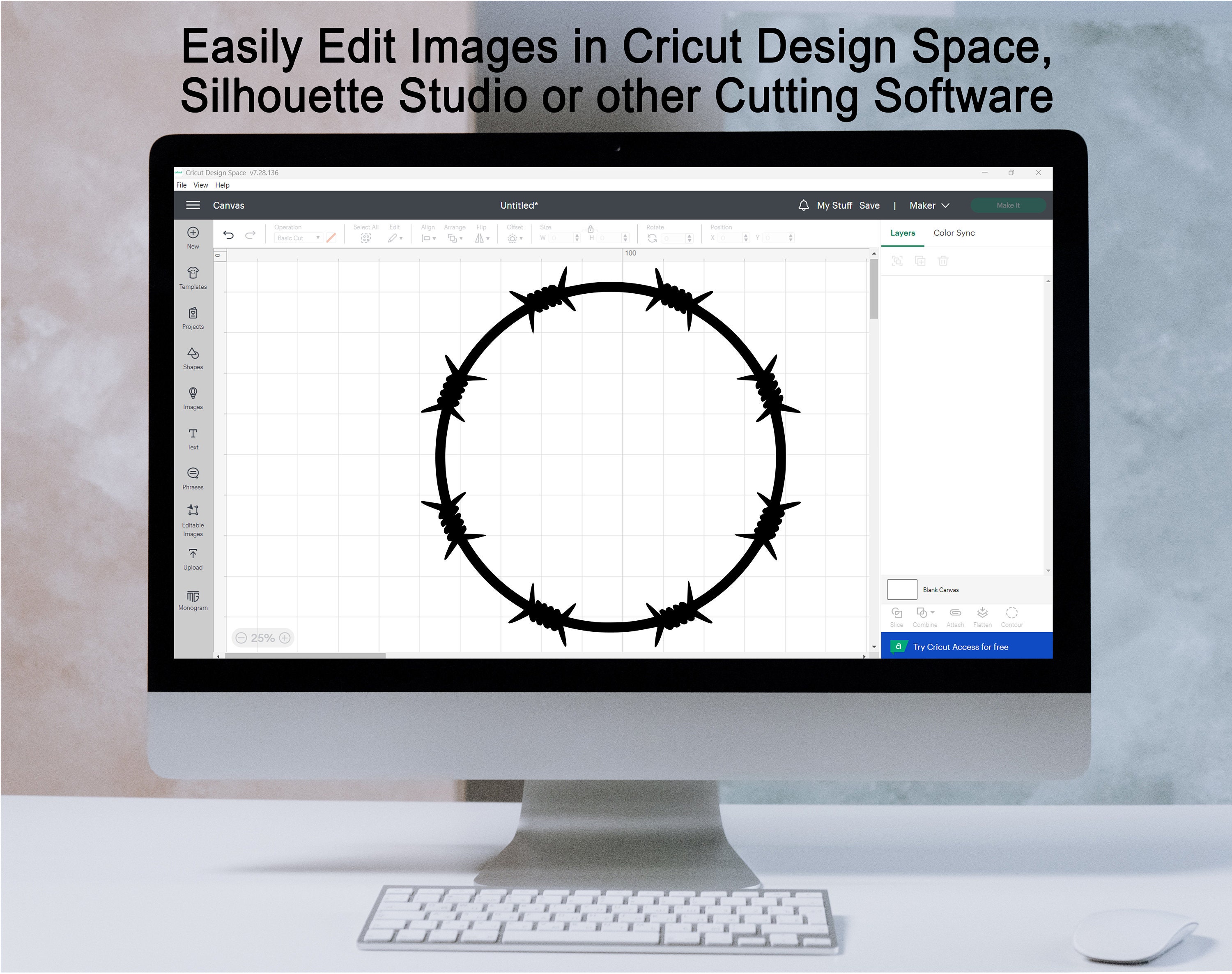 Barbed Wire Circle SVG: Razor Fence Silhouette Clipart (digital ...