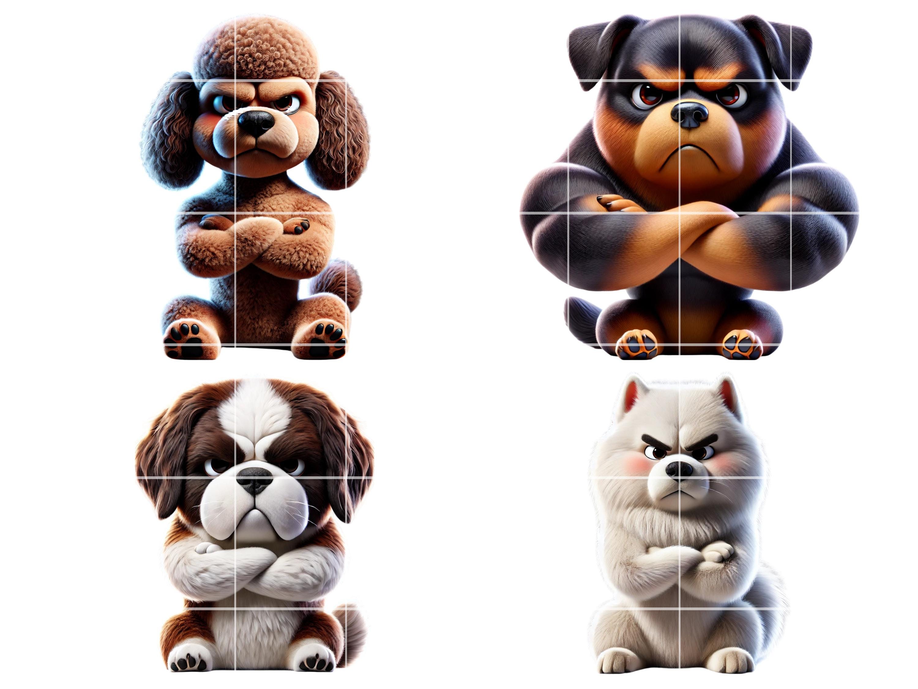 Funny Grumpy Dogs PNG Clipart | 28 Image Bundle - Etsy