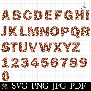 Giraffe Muster Alphabet Clipart