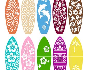 Surfboard Clipart: Beach Summer Graphics (SVG, PNG, PDF Digital Download