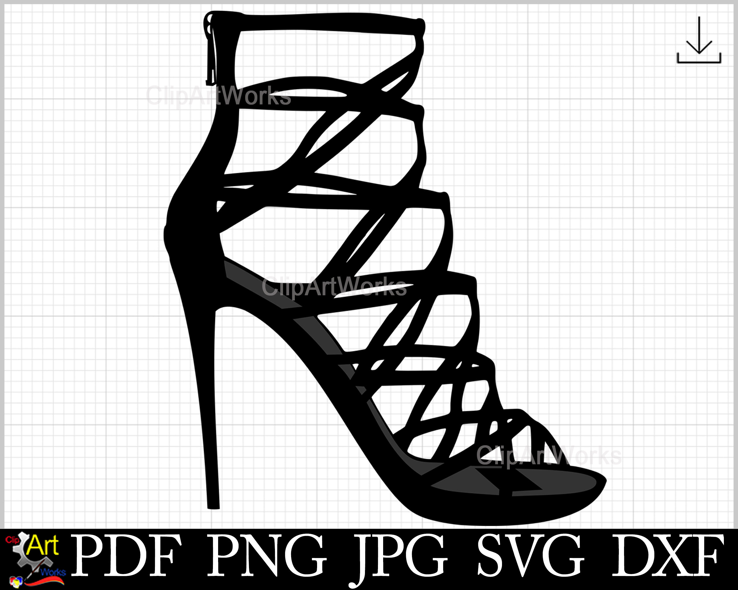 Tacones Altos SVG Cut File Stiletto Clipart SVG DXF Jpg Png México