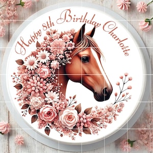 Printable Horse Cake Topper Image, Digital Download Birthday Party Decoration You Print Yourself