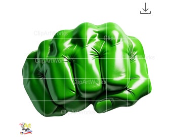 Green Fist PNG Clipart for Sublimation