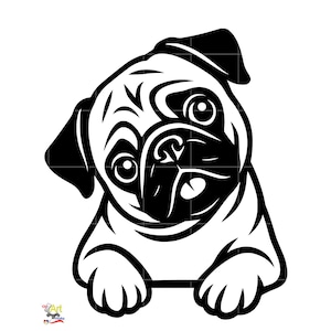 Cute Pug Clipart | Dog Graphics for Stickers, Sublimation (Digital Download)
