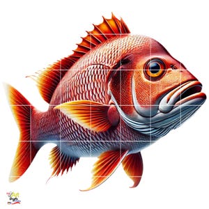 Pez pargo Clipart PNG / Paquete de 10 imágenes