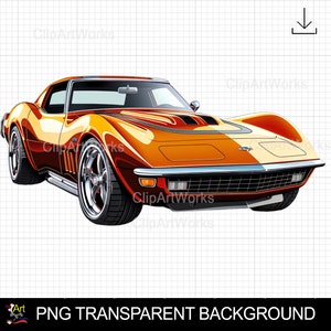 Corvettte Stingray Muscle Car Clipart PNG