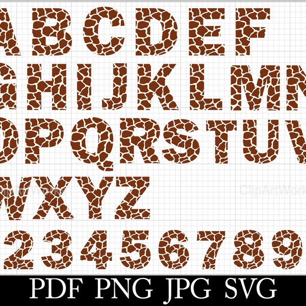 Giraffe Pattern Alphabet Clipart