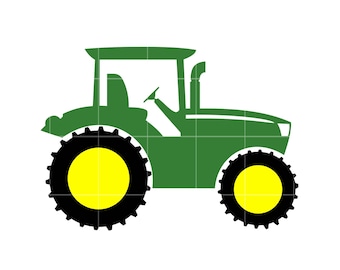 Farm Tractor Clipart: Layered Design (Digital Download)
