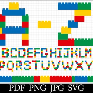 Blocos de construção de tijolos alfabeto clipart
