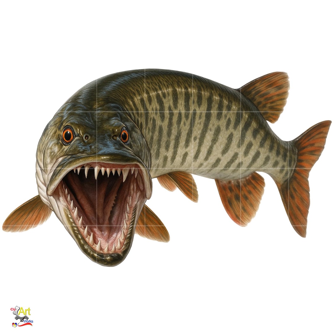 Musky Fish PNG Clipart Bundle: Muskellunge Fishing Illustration ...