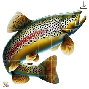 Truta Clipart Truta Marrom Peixe PNG | Pacote de 10 Imagens