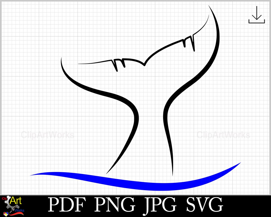 Whale Tail Clipart Etsy