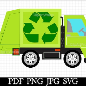 Müllrecycling LKW SVG Clipart