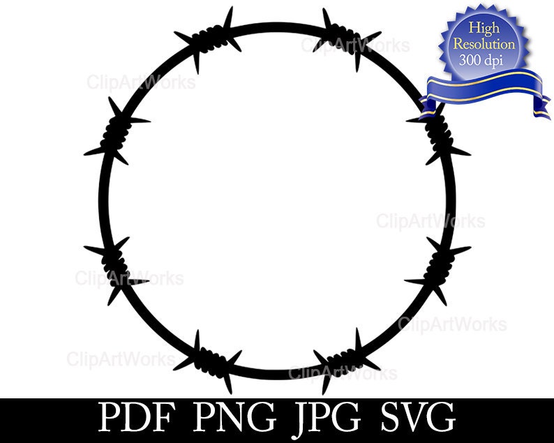 Stacheldraht Runde Draht Svg Kreis Razor Zaun Fechten Barb Etsy