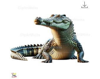 Crocodile Clipart PNG Bundle for Sublimation