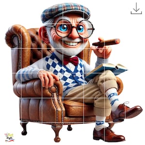 Pacchetto di clipart PNG di vecchio divertente