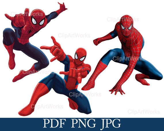 spiderman digital clipart images pdf png jpg etsy