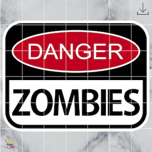 Danger Sign Zombies SVG Clipart