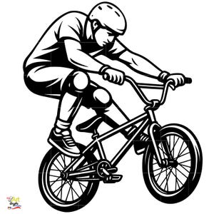 Svg BMX | dxf | png | EPS | jpg | Clipart pdf - Silhouette de cycliste BMX pour Cricut, sublimation, autocollants, t-shirts, téléchargement numérique