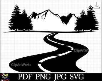 Mountain Road Highway Clipart