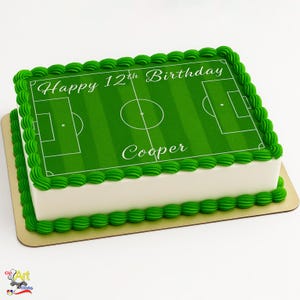 Immagine di un campo da calcio come decorazione per torta stampabile, download digitale, decorazione per feste di compleanno da stampare da soli