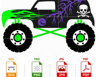 Monster Truck Clipart SVG Cricut Cameo Cutting File