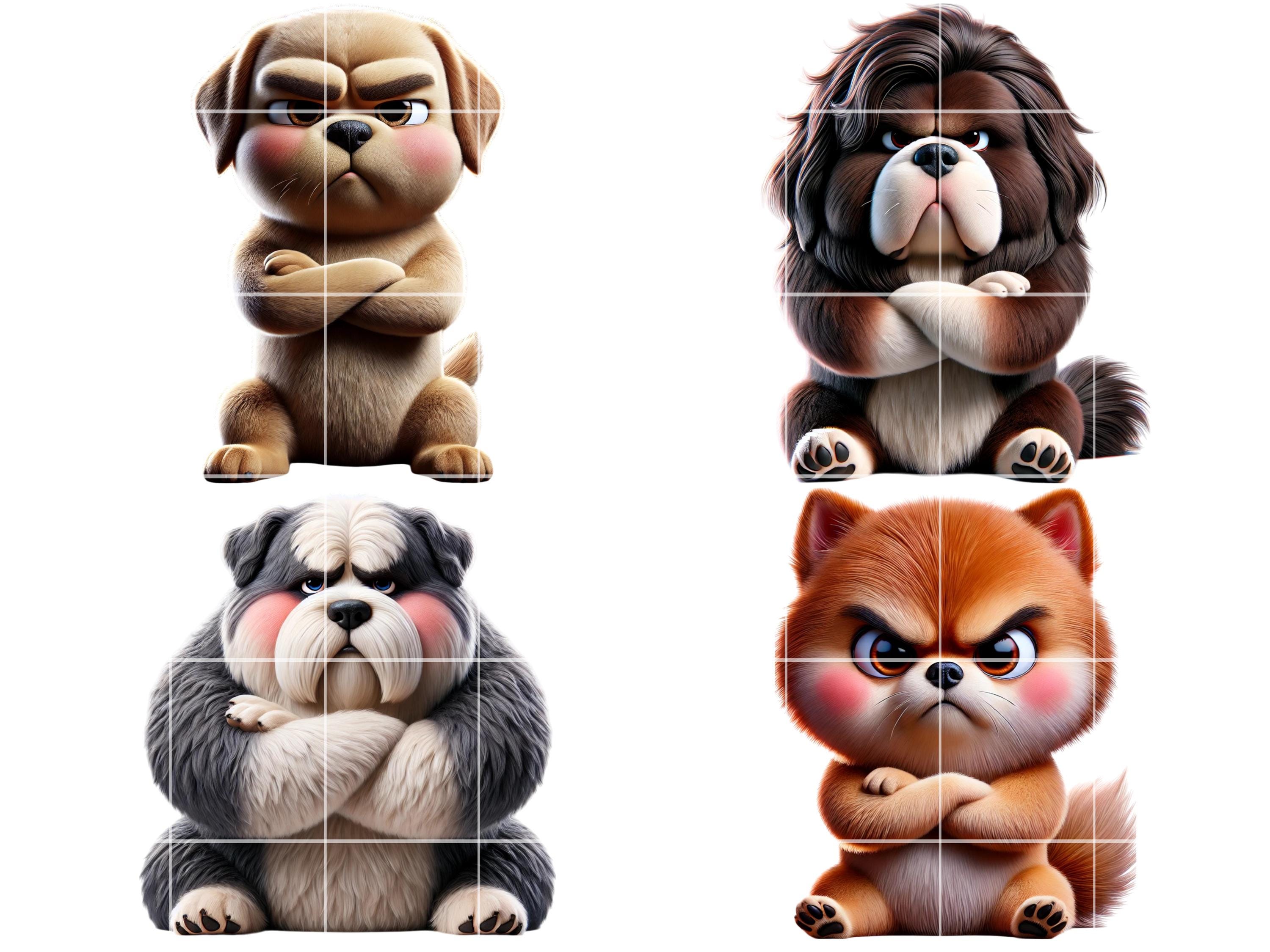 Funny Grumpy Dogs PNG Clipart | 28 Image Bundle - Etsy