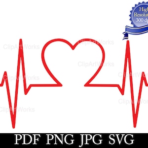 Image vectorielle de stock de ligne d'électrocardiogramme cardiaque