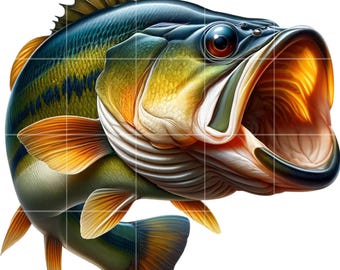 Bass Fish Clipart for Sublimation