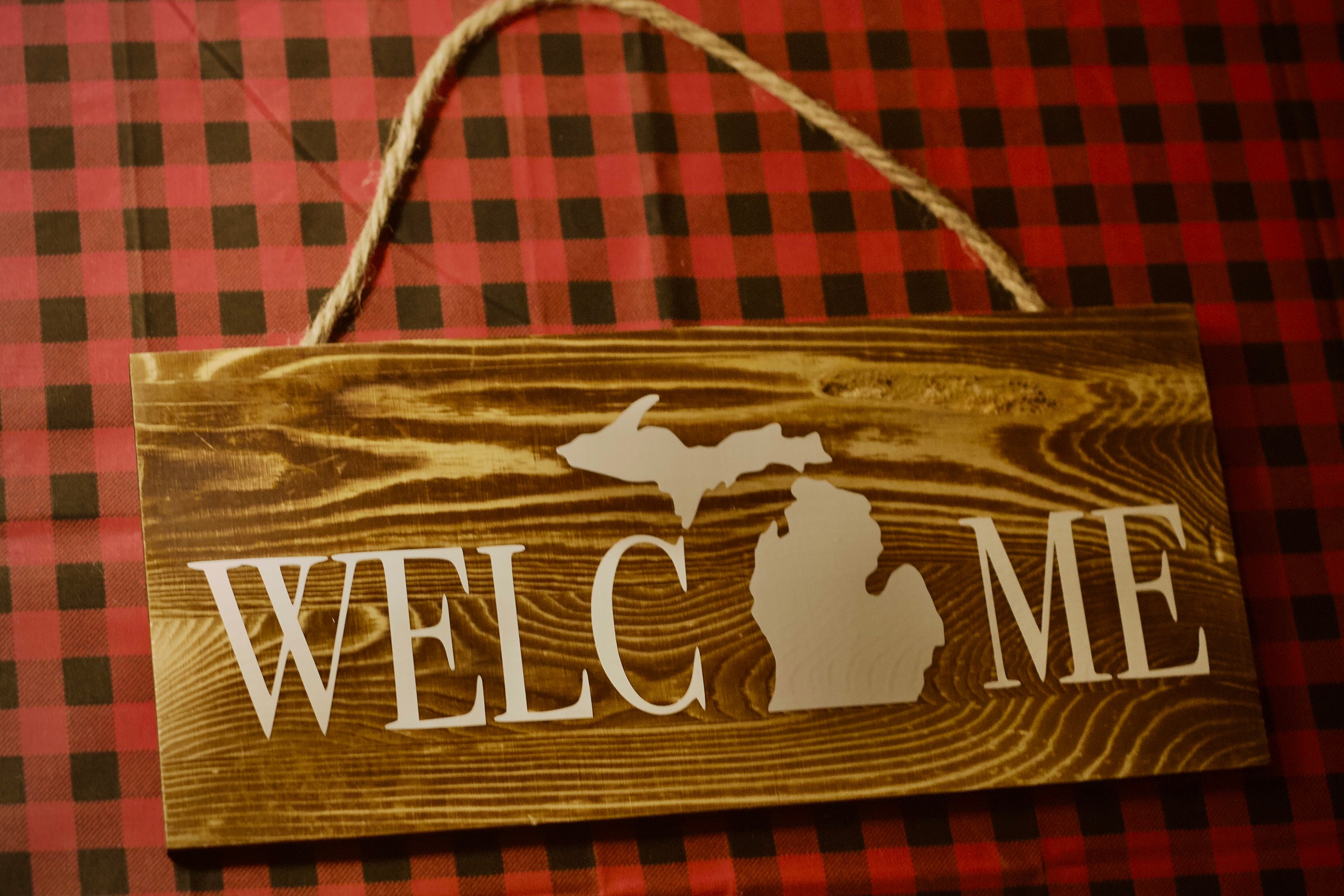 Michigan Wooden Sign Etsy