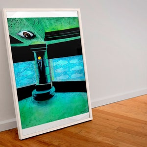 Weird Art Print With Eye - Psychedelic Gift - Liminal Space - Bizarre ...