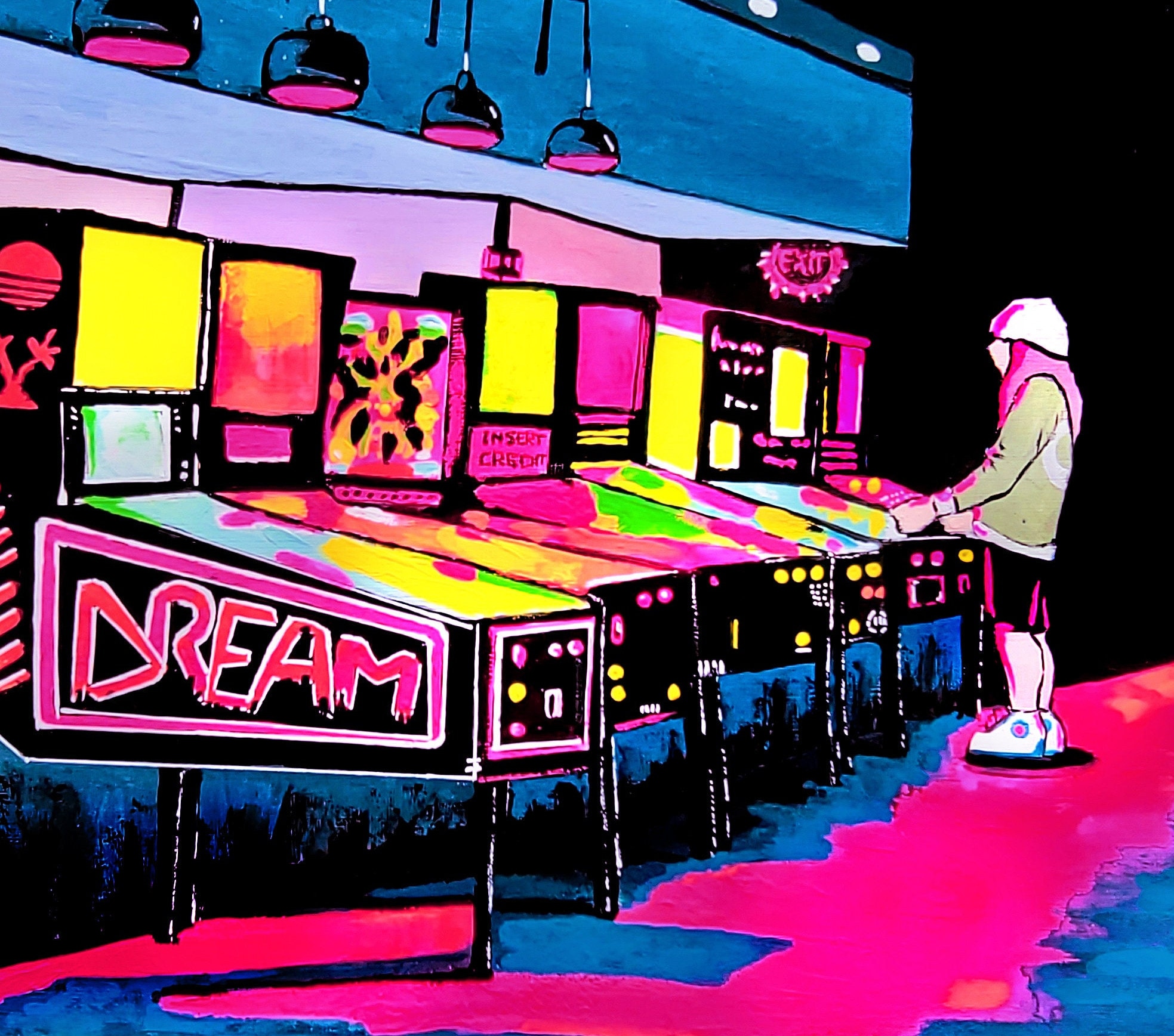 80s Arcade Art Print – Neon Nostalgia, Game Room Decor - Etsy