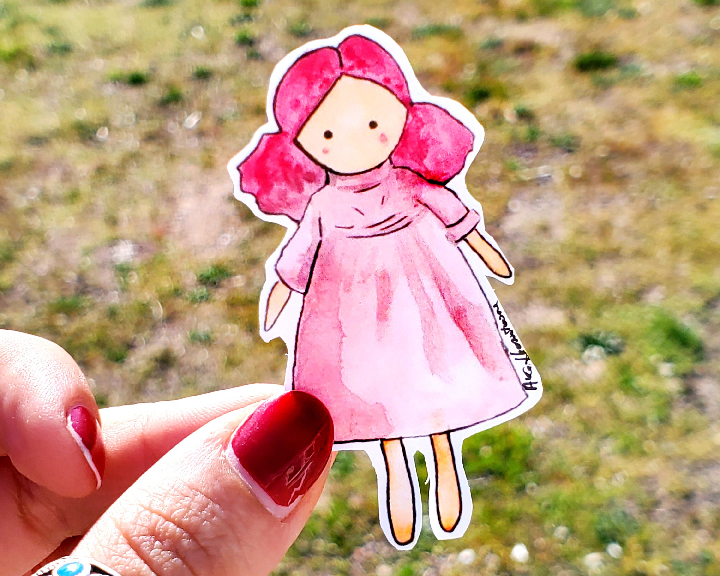 Pink Sticker Doll Sticker Girly Sticker Kawaii Sticker Etsy Australia