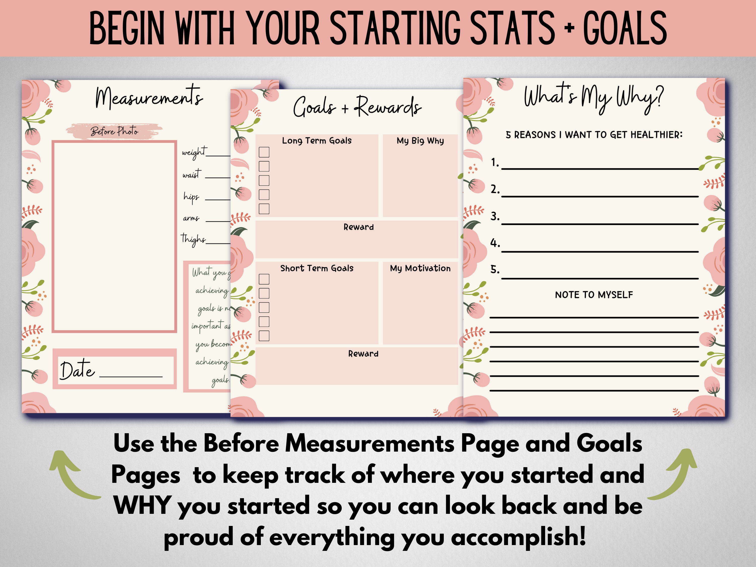 Pink Weight Loss Journal Rose Gold Weight Loss Journal Etsy Canada