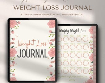 Rose Gold Weight Loss Journal: Digital & Printable Planner